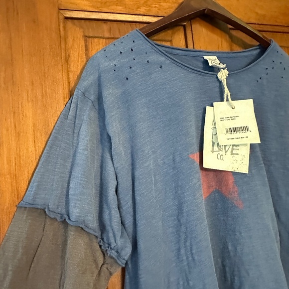 NWT Magnolia Pearl Star Double Layer Tee in Cobalt Blue OS - Picture 8 of 13